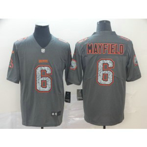 Nike Browns 6 Baker Mayfield Gray Static Vapor Untouchable Limited Men Jersey