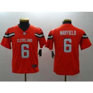 Nike Browns 6 Baker Mayfield Orange Vapor Untouchable Limited Youth Jersey