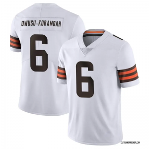 Nike Browns 6 Owusu-Koramoah White Vapor Untouchable Limited Men Jersey