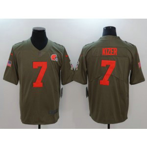 Nike Browns 7 DeShone Kizer Olive 2017 Salute To Service Limited Men Jersey