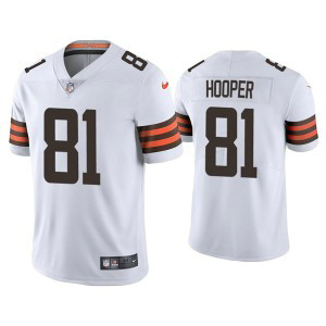 Nike Browns 81 Austin Hooper 2021 White Vapor Untouchable Limited Men Jersey