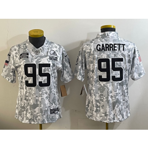 Nike Browns 95 Myles Garrett Camo 2024 F.U.S.E. Salute to Service Limited Women Jersey (Runs Small)