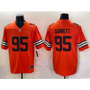 Nike Browns 95 Myles Garrett Orange Vapor Limited Men Jersey
