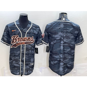 Nike Browns Blank Black Camo Vapor Baseball Limited Men Jersey