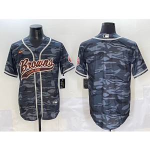 Nike Browns Blank Camo Baseball Vapor Limited Men Jersey