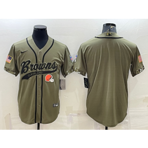 Nike Browns Blank Olive 2022 Salute To Service Baseball Limited Men Jersey