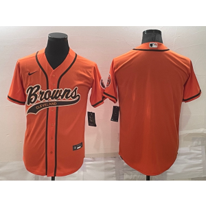 Nike Browns Blank Orange Baseball Men Jersey