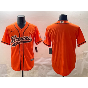 Nike Browns Blank Orange Baseball Vapor Limited Men Jersey