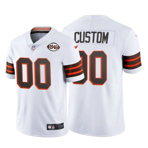 Nike Browns Customized 1946 Patch White Vapor Limited Men Jersey