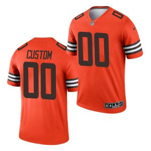 Nike Browns Customized Orange Inverted Legend Limited Men Jersey