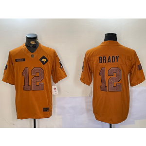 Nike Buccaneers 12 Tom Brady 2023 Brown Salute To Service Limited Men Jersey