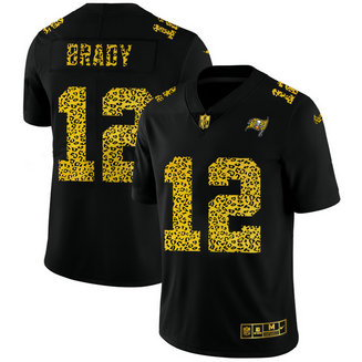 Nike Buccaneers 12 Tom Brady Black Leopard Vapor Untouchable Limited Jersey