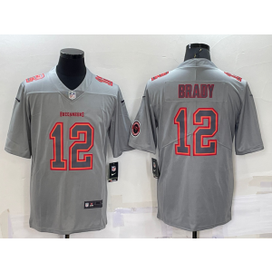 Nike Buccaneers 12 Tom Brady Gray Atmosphere Fashion Vapor Limited Men Jersey