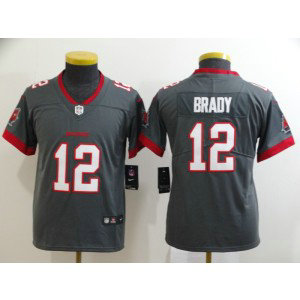 Nike Buccaneers 12 Tom Brady Grey 2020 New Vapor Untouchable Limited Youth Jersey