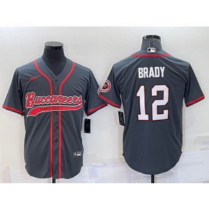 Nike Buccaneers 12 Tom Brady Grey Vapor Baseball Limited Men Jersey
