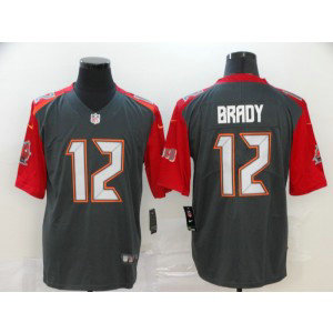 Nike Buccaneers 12 Tom Brady Grey Vapor Untouchable Limited Men Jersey