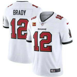 Nike Buccaneers 12 Tom Brady New White With C Patch Vapor Untouchable Limited Men Jersey