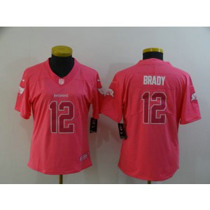 Nike Buccaneers 12 Tom Brady Pink Limited Women Jersey