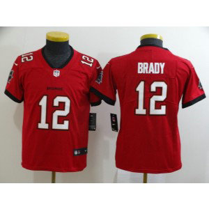 Nike Buccaneers 12 Tom Brady Red 2020 New Vapor Untouchable Limited Youth Jersey