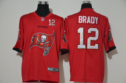 Nike Buccaneers 12 Tom Brady Red Team Big Logo Number Vapor Untouchable Limited Jersey