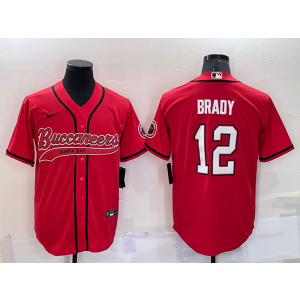 Nike Buccaneers 12 Tom Brady Red Vapor Baseball Limited Men Jersey