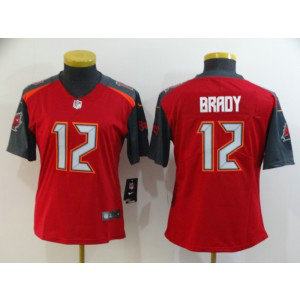 Nike Buccaneers 12 Tom Brady Red Vapor Untouchable Limited Women Jersey