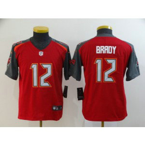 Nike Buccaneers 12 Tom Brady Red Vapor Untouchable Limited Youth Jersey