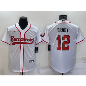 Nike Buccaneers 12 Tom Brady White Vapor Baseball Limited Men Jersey