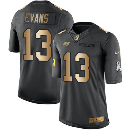Nike Buccaneers 13 Mike Evans Anthracite Gold Salute To Service Limited Jersey