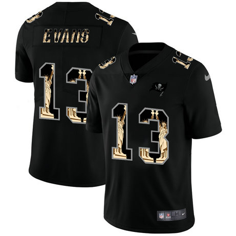 Nike Buccaneers 13 Mike Evans Black Statue Of Liberty Limited Jersey