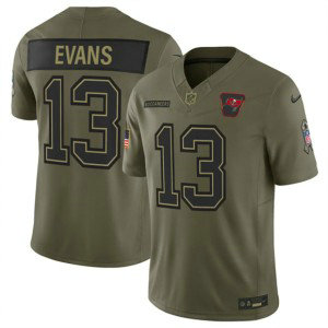 Nike Buccaneers 13 Mike Evans Olive 2025 Salute to Service F.U.S.E. Vapor Limited Men Jersey