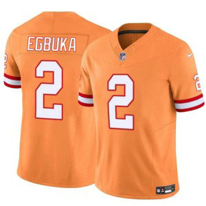 Nike Buccaneers 2 Emeka Egbuka Orange Throwback F.U.S.E. Vapor Limited Men Jersey