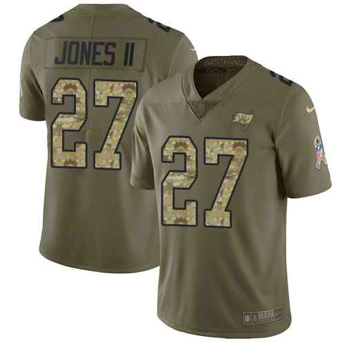 Nike Buccaneers 27 Ronald Jones II Olive Camo Salute To Service Limited Jersey