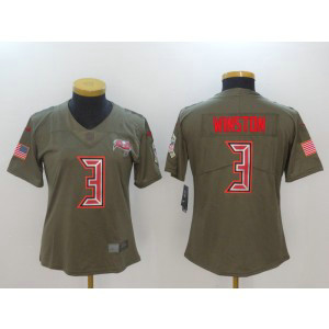 Nike Buccaneers 3 Jameis Winston Olive 2017 Salute To Service Limited Women Jersey