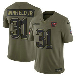 Nike Buccaneers 31 Antoine Winfield Jr. Olive 2025 Salute to Service F.U.S.E. Vapor Limited Men Jersey
