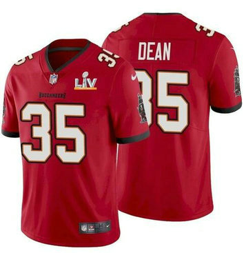 Nike Buccaneers 35 Jamel Dean Red 2021 Super Bowl LV Vapor Untouchable Limited Jersey