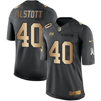 Nike Buccaneers 40 Mike Alstott Anthracite Gold Salute To Service Limited Jersey