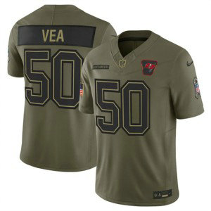 Nike Buccaneers 50 Vita Vea Olive 2025 Salute to Service F.U.S.E. Vapor Limited Men Jersey