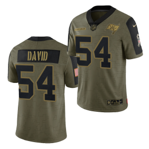 Nike Buccaneers 54 Lavonte David 2021 Olive Salute To Service Limited Men Jersey