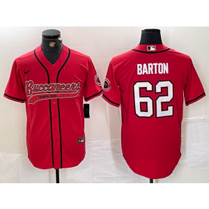 Nike Buccaneers 62 Barton Red Vapor Baseball Limited Men Jersey