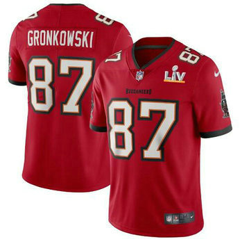 Nike Buccaneers 87 Rob Gronkowski Red 2021 Super Bowl LV Vapor Untouchable Limited Jersey