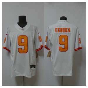Nike Buccaneers 9 Emeka Egbuka White F.U.S.E. Vapor Limited Men Jersey