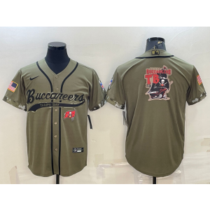Nike Buccaneers Blank Olive 2022 Salute To Service Baseball Logo Limited Men Jersey