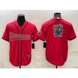 Nike Buccaneers Blank Red Vapor Baseball Logo Limited Men Jersey