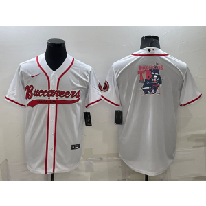Nike Buccaneers Blank White Vapor Baseball Logo Limited Men Jersey