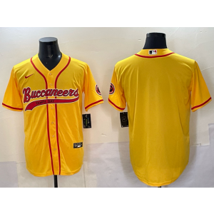 Nike Buccaneers Blank Yellow Baseball Vapor Limited Men Jersey