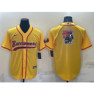 Nike Buccaneers Blank Yellow Vapor Baseball Logo Limited Men Jersey