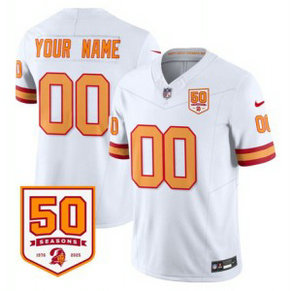 Nike Buccaneers Customized White F.U.S.E. Vapor Limited Men Jersey with 50th Anniversary Patch