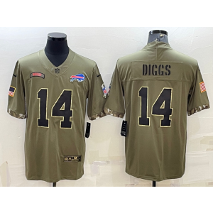 Nike Buffalo Bills 14 Stefon Diggs Olive 2022 Salute To Service Limited Men Jersey