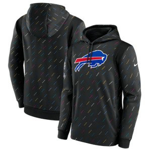 Nike Buffalo Bills 2021 Charcoal Crucial Catch Therma Pullover Hoodie